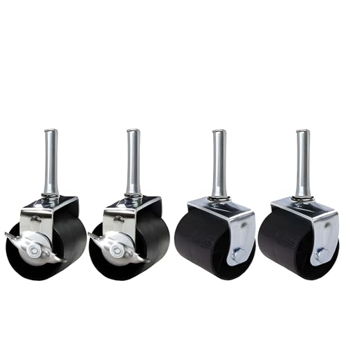 King's Brand Heavy Duty Caster Wheels for Bed Frame ~Set of 4~ (2 Locking & 2 None Locking)