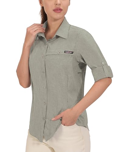 Little Donkey Andy Women's UPF 50+ UV Protection Shirt, Breathable Long Sleeve Fishing Hiking Shirt, Air-Holes Tech Laurel Oak Heather M