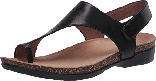 Dansko Reece Sandal for Women – Memory Foam and Cork Footbed for Comfort and Arch Support – Lightweight Rubber Outsole for Long-Lasting Wear – Versatile Casual to Dressy Black 8.5-9 M US