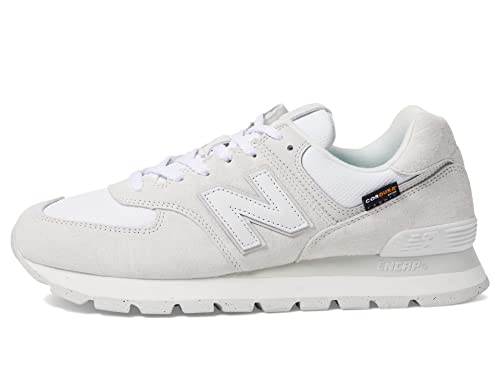 New Balance Men's 574 Sneakers, White/White, 10 Medium US