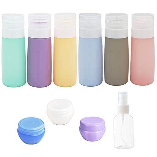Cinlitek 10Pack Leakproof Silicone Travel Bottles,TSA-Approved Travel Toiletry Bottles for Shampoo Lotion Body Wash-Essential Travel Accessories, Travel Sized Containers for Toiletries