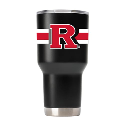Gametime Sidekicks Rutgers Scarlet Knights Black 30oz Tumbler - Officially Licensed, 18/8 Stainless Steel, Double-walled, Vacuum-insulated - 360 Wrap