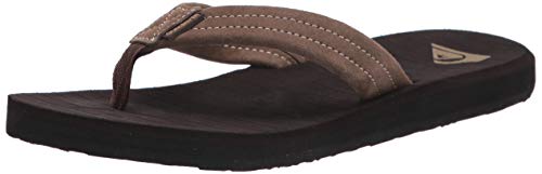 Quiksilver mens Carver Suede 3 Point Flip Flop Athletic Sandal, Demitasse Solid, 11 US