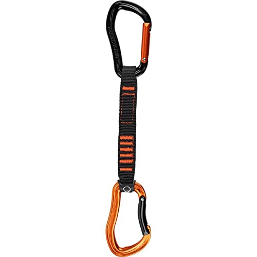 Wild Country Electron Rock Climbing Quickdraw - Durable Quickdraw with Lightweight Aluminum Carabiners - Orange/Black - 12 cm