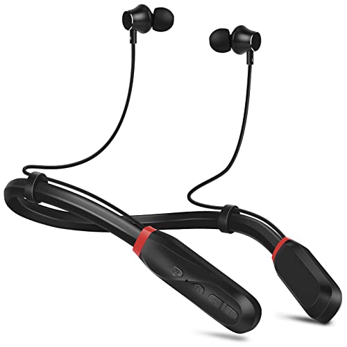 Muitune Bluetooth Earbuds 120 Hours Extra Long Playback with Microphone Headset, i35 Balanced Armature Drivers Stereo in Ear Wireless Ear Buds, Waterproof Workout Neckband Headphones (Black)