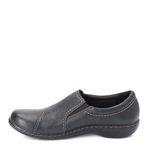Clarks womens Ashland Effie loafers shoes, Black, 8 Wide US