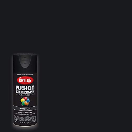 Krylon K02754007 Fusion All-in-One Spray Paint, Black, 12 Ounce (Pack of 1)