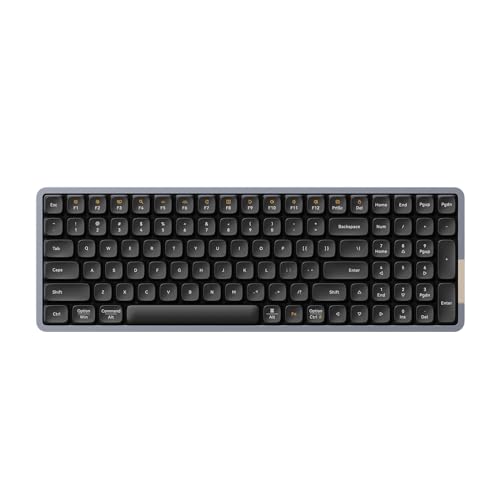 LOFREE Flow Low Profile Mechanical Keyboard, 100 Keys Rechargeable Wireless Keyboards with Bluetooth and Wired Connection for Windows, Mac OS/Black Phantom Tactile Switches