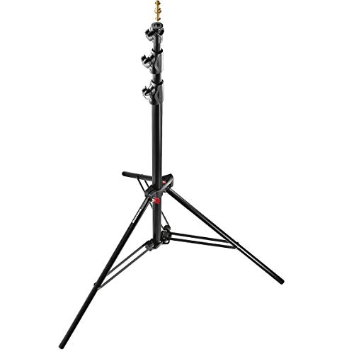 Manfrotto 1005BAC 107' Air Cushioned Aluminum Ranker Light Stand with 3-Sections & 2 Risers, Black