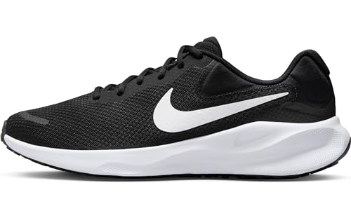 NIKE Revolution 7 Mens FB2207-001 (Black/White), Size 10