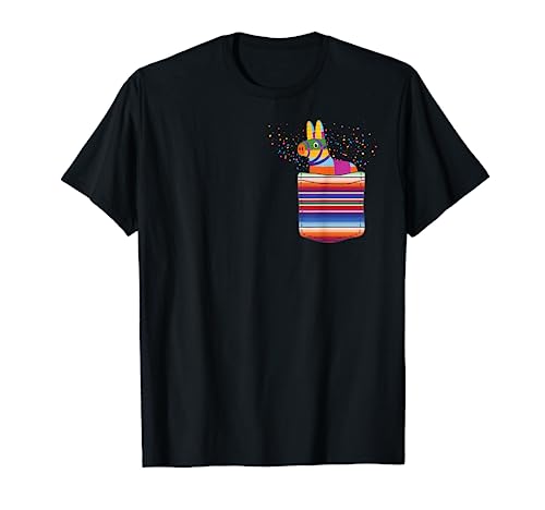 Serape Pocket Pinata Mexican Fiesta (Not an actual pocket) T-Shirt
