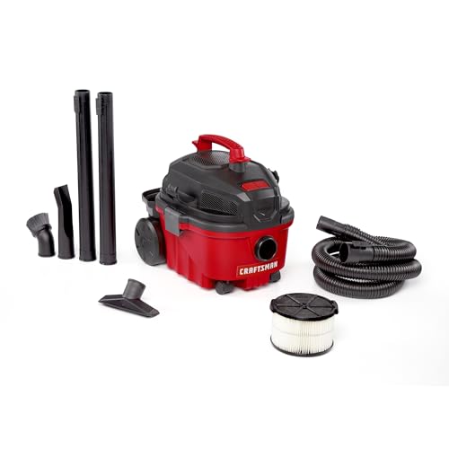 Craftsman CMXEVBE17040 4 Gallon 5.0 Peak HP Wet/Dry Vac, Portable Shop Vacuum with Attachments