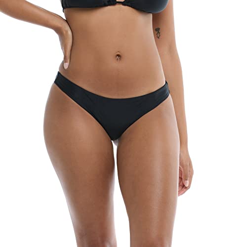 Body Glove Women's Standard Smoothies Rosalia Solid Low Rise Bikini Bottom Swimsuit, Black, Medium