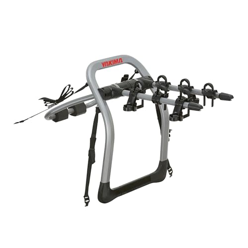 Yakima HalfBack 3 Bike Capacity Trunk Bike Strap Rack with 4 Strap Attachment, SuperCrush ZipStrips, and Bomber External Frame, Gray/Black