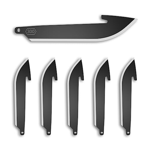 OUTDOOR EDGE 3.0' Drop-Point Blade Pack (Black, 6 Blades), Compatibility Blade Code 300