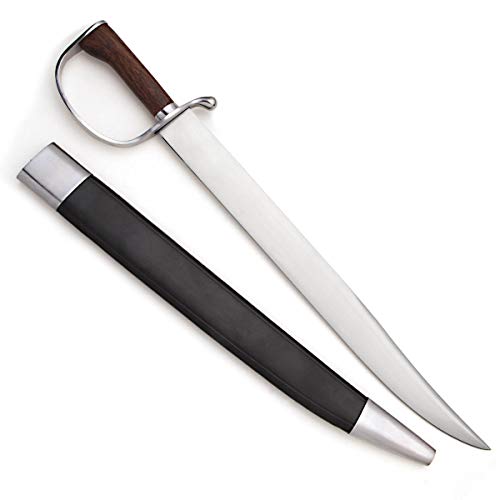 Windlass Historical Tactical Hunting Military D-Guard Hand Forged Steel Bowie Knife with Leather Scabbard