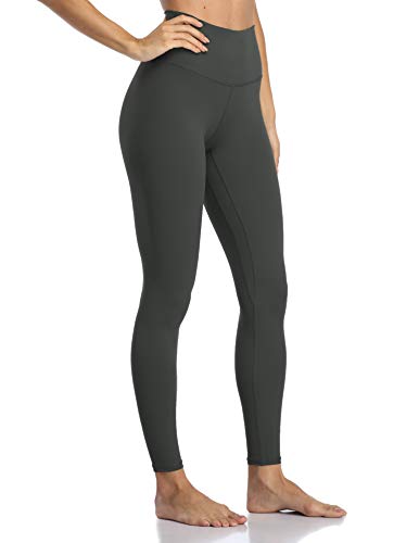 Colorfulkoala Women's High Waisted Tummy Control Workout Leggings Full Length Ultra Soft Yoga Pants 28' (S, Charcoal Grey)