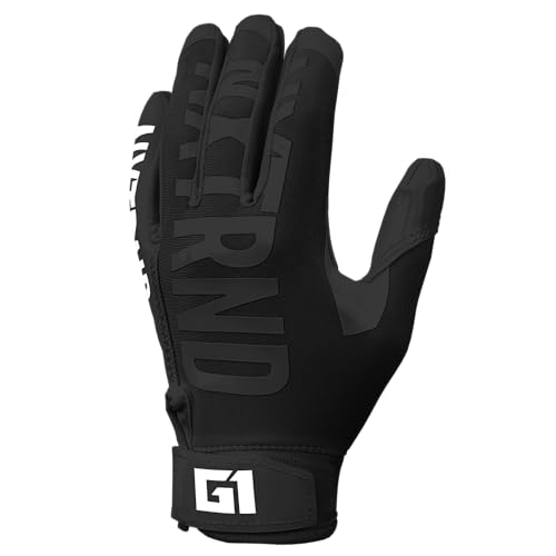 Nxtrnd G1 Youth Football Gloves, Kids Sticky Receiver Gloves (Black, Youth Medium)