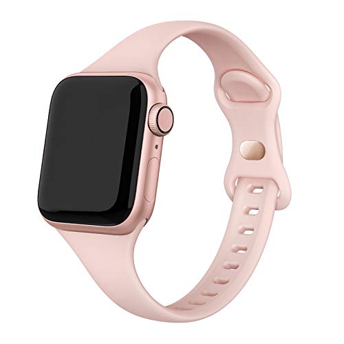 SWEES Compatible with Apple Watch Bands 41mm 38mm 40mm 42mm 44mm 45mm 49mm, Soft Sport Silicone Slim Thin Small Replacement Wristband for iWatch Ultra Series 8 7 6 5 4 3 2 1 SE Sport Edition Women Men