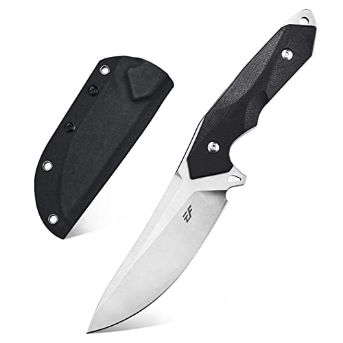 Eafengrow EF122 Fixed Blade Knife D2 Steel Blade G10 Handle Pocket Knives Fixed Knife, Survival, Outdoor Camping Survival Tool Knives, Kydex Sheaths (Black)