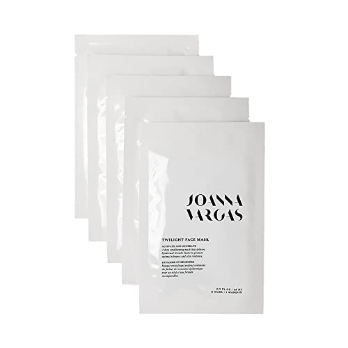 Joanna Vargas Twilight Sheet Mask. Regenerating Face Sheet Mask Delivers Epidermal Growth Factor for Vibrant and Luminous Complexion. 5 Sheets (0.9 oz/sheet)