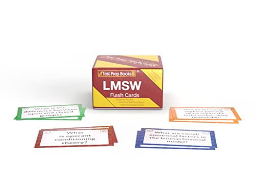LMSW Exam Prep 2023 and 2024 Study Cards: ASWB Masters Social Work Review with Practice Test Questions [Full Color Cards]
