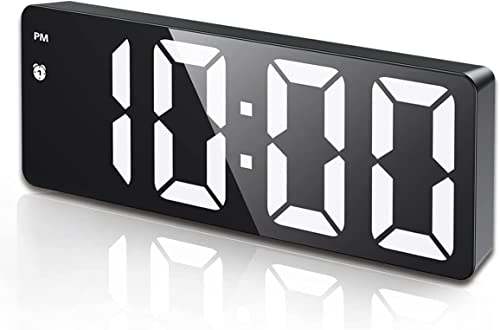 AMIR Digital Alarm Clock, [Upgraded Version] LED Clock for Bedroom, Electronic Desktop Clock with Temperature Display, Adjustable Brightness, Voice Control, 12/24H Display for Home, Bedroom, Office