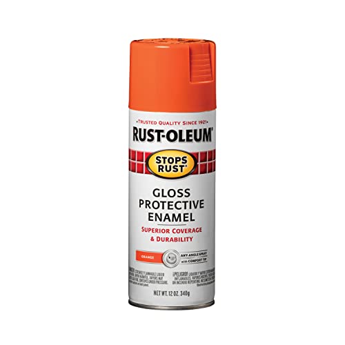Rust-Oleum 214084 Stops Rust Spray Paint, 12 oz, Gloss Orange