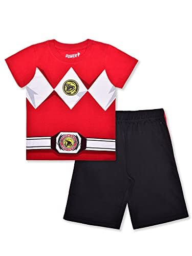 Hasbro Power Rangers Boys’ Short Sleeve T-Shirt and Shorts Set for Little Kids – Blue or Red/Black