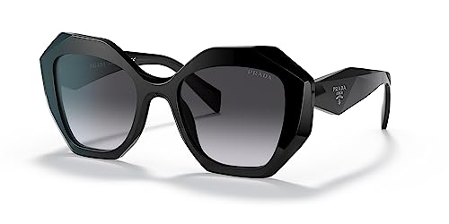 Prada PR 16WS 1AB5D1 Black Plastic Geometric Sunglasses Grey Gradient Lens