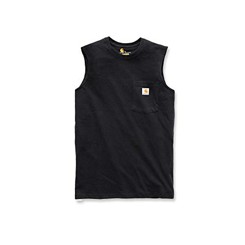 Carhartt Men's Workwear Pocket Sleeveless Midweight T-Shirt Relaxed Fit,Black,Medium