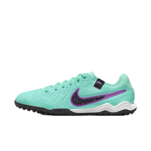 Nike Tiempo Legend 10 Pro Turf Low-Top Soccer Shoes (DV4336-300, Hyper Turquoise/Fuchsia Dream/Black) Size 10.5