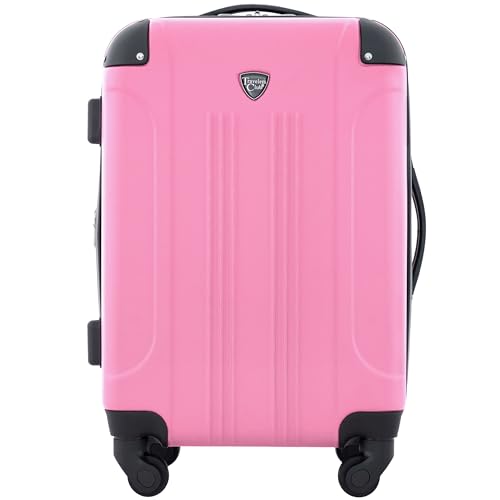Travelers Club Chicago Hardside Expandable Spinner Luggages, Hot Pink, 20' Carry-On, HS-20720-EX-690N