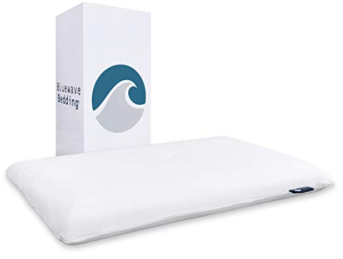 Bluewave Bedding Ultra Slim Gel Memory Foam Pillow for Stomach and Back Sleepers - Thin, Flat Design for Cervical Neck Alignment and Deeper Sleep (2.75-Inches Height, Standard Size)