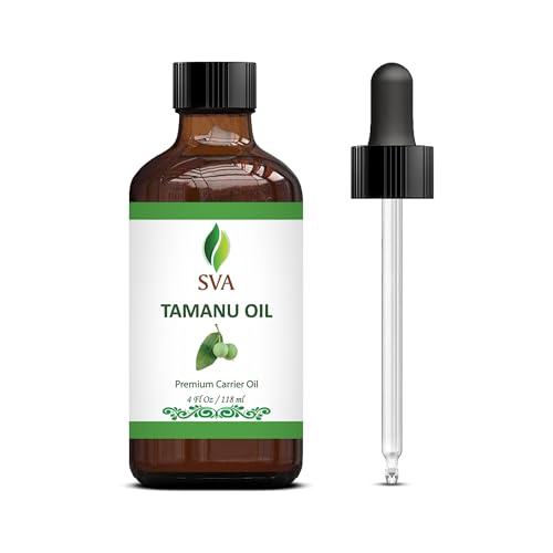 SVA Tamanu Oil 4oz (118ml) Premium Carrier Oil with Dropper for Skin Care, Hair Care, & Scalp Massage