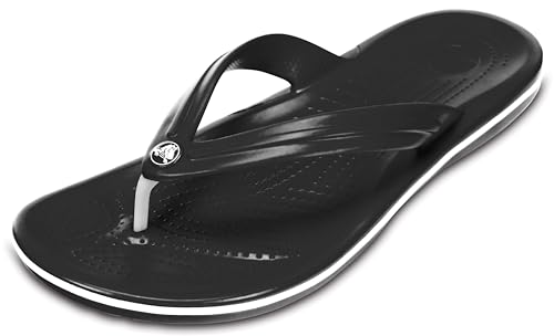 Crocs Unisex Crocband Flip Flops, Black, 7 Men/9 Women