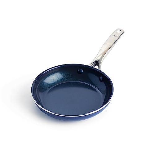 Blue Diamond Cookware Diamond Infused Ceramic Nonstick 8' Frying Pan Skillet, PFAS-Free, Dishwasher Safe, Oven Safe, Blue