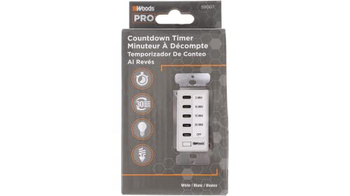 Woods 59007WD In-Wall 30-Minute Decora Digital Countdown Timer