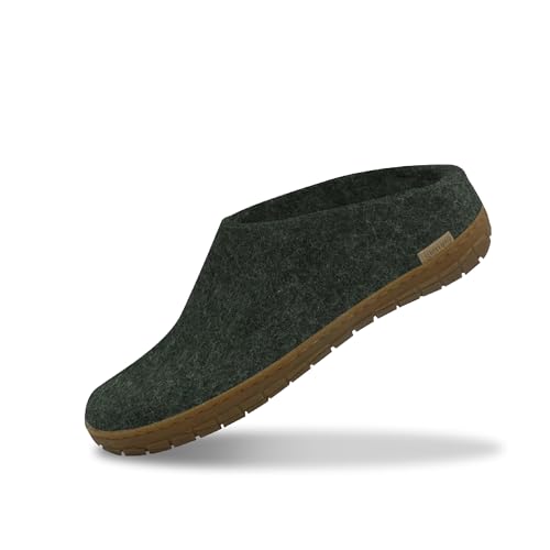 Glerups Wool Slip-On Rubber Charcoal/Black Rubber 46 (US Men's 12) Medium