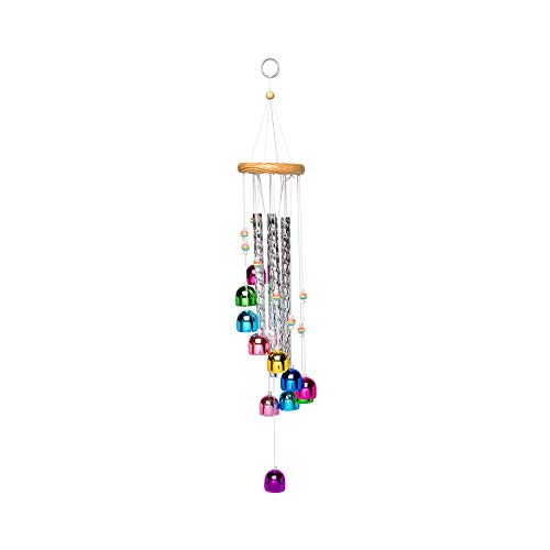 Colorful Wind Chimes for Outside with 4 Aluminum Tubes Comes with 11 Bells for Home Garden Yard Patio Decor