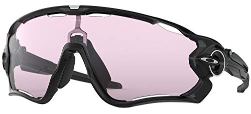 Oakley Men's OO9290 Jawbreaker Rectangular Sunglasses, Polished Black/Prizm Low Light, 31 mm