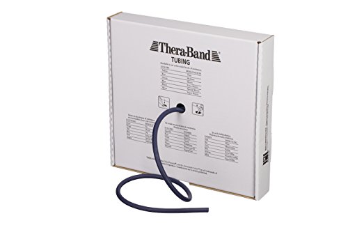 THERABAND Resistance Tubes, Professional Latex Elastic Tubing For Full Body, Core Exercise, Physical Therapy, Lower Pilates, At-Home Workout, & Rehab, 25 Foot, Blue, Extra Heavy, Intermediate Level 2