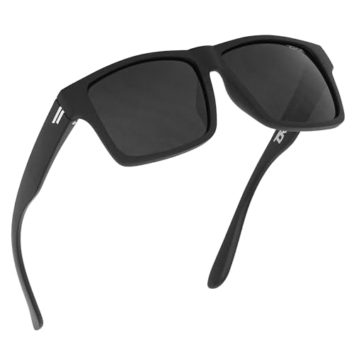 TOROE Classic RANGE TR90 Frame Polarized Unbreakable Sunglasses with Hydrophobic Coated Polycarbonate AR Lenses (Matte Black | Black (CAT3))