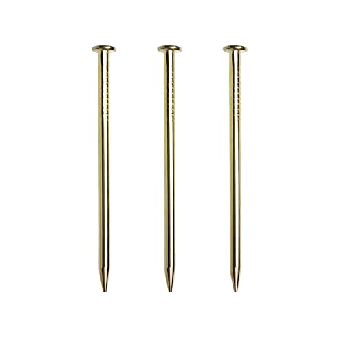 Tuplip Fe- Nails 1-3/16''inch x 15 Gauge (360pcs), Flat Head Nails Hardware (30mm), Brass Plated Gold Nails for Hanging Picture/Wood/Frame/Photo/Plaster and Concrete Wall/Carpentry/Art DIY