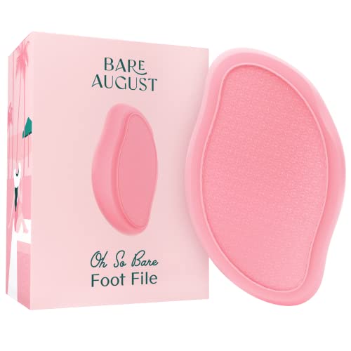 Bare August Glass Foot File Callus Remover- Heel Scraper & in Shower Foot Scrubber Dead Skin Remover - Pedicure Foot Buffer for Soft Feet