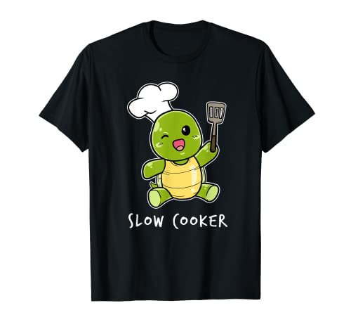 Slow Cooker Baby Turtle Cooking Tortoise Kitchen Cookery T-Shirt