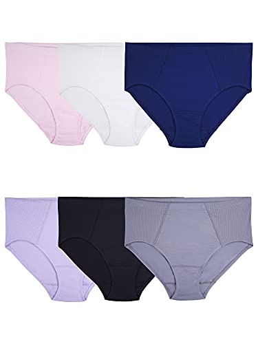 Fruit of the Loom womens Fit for Me Plus Size Underwear Briefs, Brief - Flexible Fit Assorted, 11 US