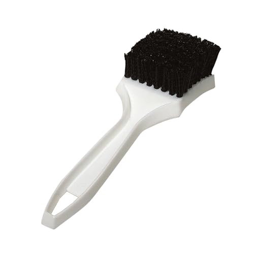 Nanoskin 8.5-Inch Deep Clean Stiff Scrub Brush for Carpets & Floor Mats, Black Nylon - Professional Automotive Detailing, Home Carpet Scrubber, Easy Grip Handle, High-Performance Cleaning Accessory