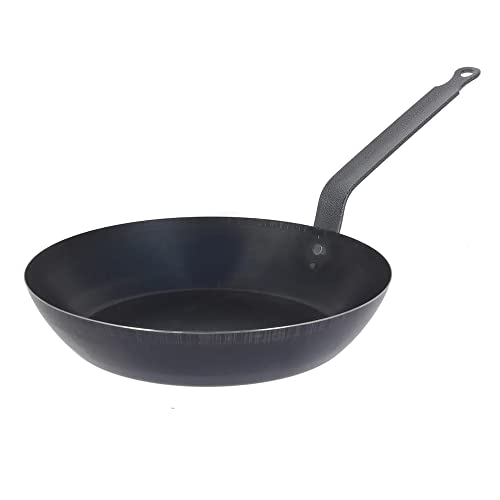 de Buyer LA LYONNAISE Blue Carbon Steel Fry Pan - 14” - Ideal for Browning, Simmering, Searing & Reheating - Naturally Nonstick - Made in France