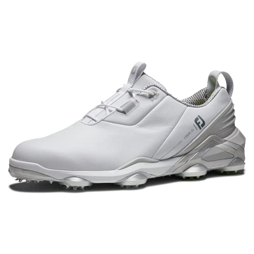 FootJoy Men's Tour Alpha Golf Shoe, White/Grey/Lime, 10.5